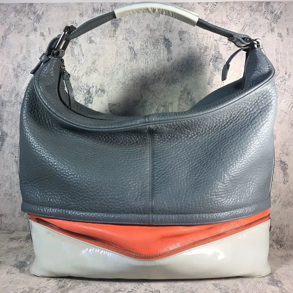Diane von Furstenberg Multicolor Leather Tote Colorblock Designer Shoulder Bag